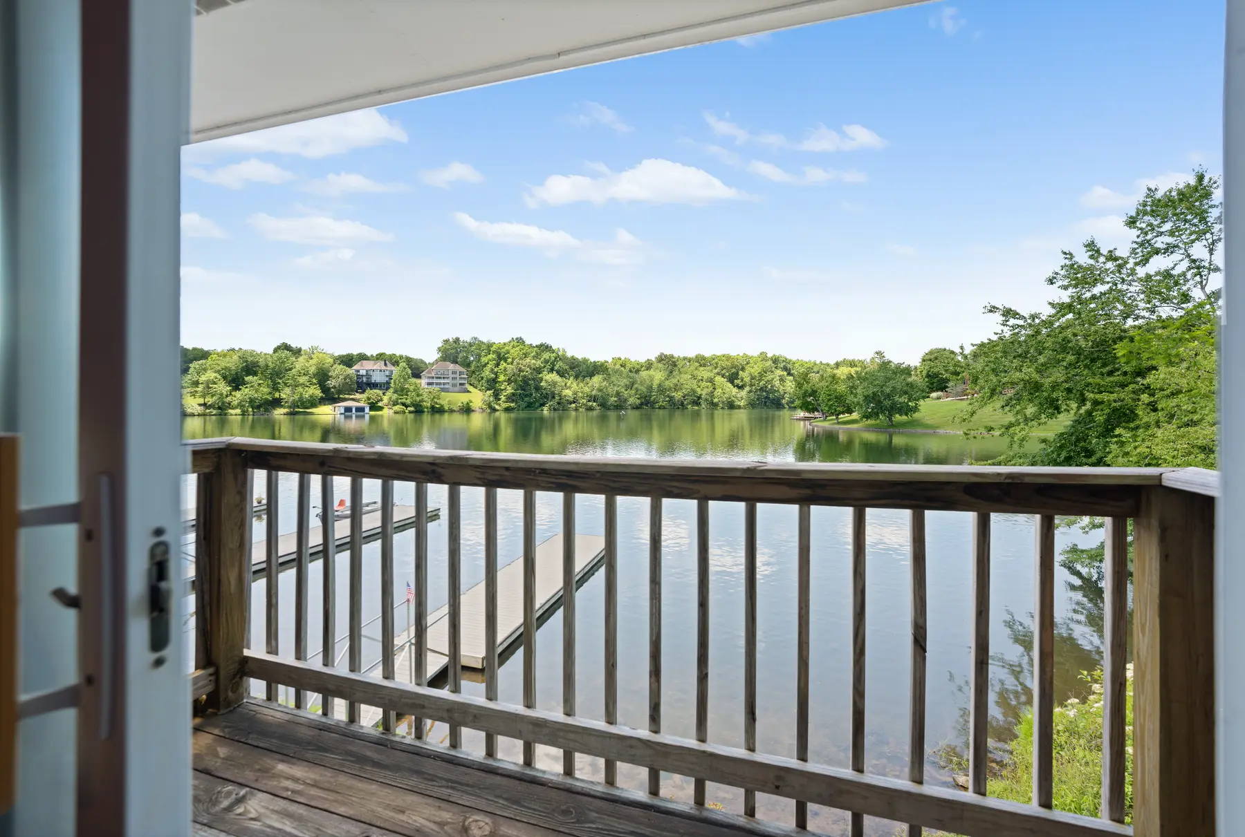 Lake Holiday view from the private balcony at Unit 103